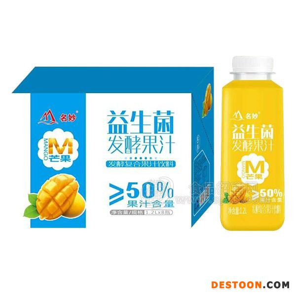 名妙益生菌芒果发酵果汁饮料1.2Lx8瓶