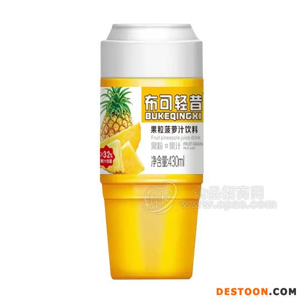布可轻昔 果粒菠萝汁饮料 果汁饮料招商430ml