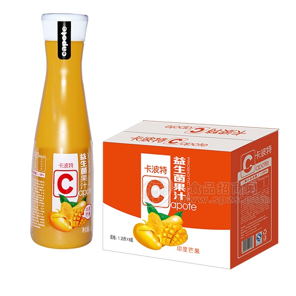 卡波特  益生菌果汁（芒果）箱装1.25Lx6瓶