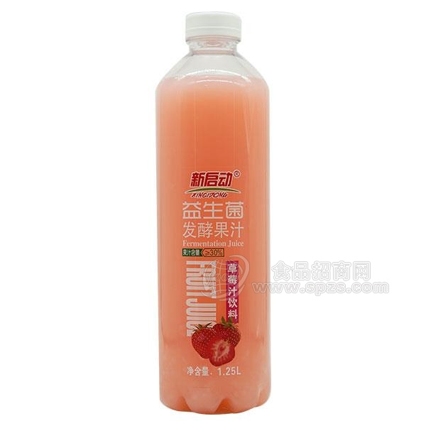 新启动 益生菌草莓汁饮料1.25L